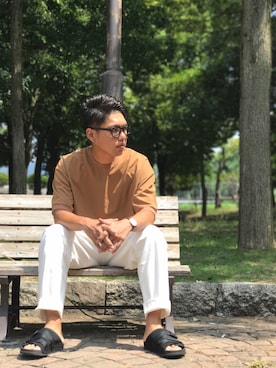 「URBAN RESEARCH Sonny Label（アーバンリサーチサニーレーベル）のアイテム（サンダル）」を使った、ちゃんえがさん（メンズ・178cm）の秋コーディネート