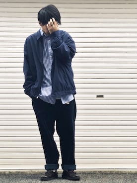 「アイテム（ブルゾン）」を使った、ちゃんえがさん（メンズ・178cm・30代）の秋コーディネート