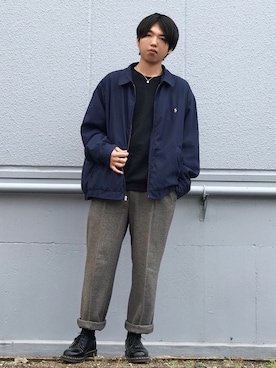 「アイテム（ブルゾン）」を使った、ちゃんえがさん（メンズ・178cm・30代）の冬コーディネート