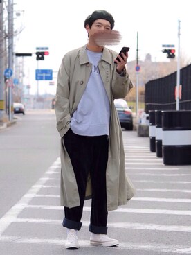 「GIORGIO ARMANI（ジョルジオアルマーニ）のアイテム（ジャケット/アウター）」を使った、ちゃんえがさん（メンズ・178cm）の冬コーディネート