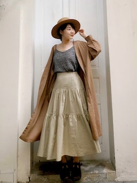 「autumn look」｜「アイテム（シャツワンピース）」を使った、Hạnh Thúy Lêさん（レディース・153cm）の秋コーディネート