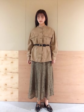 「アキコーデ」｜「アイテム（ブルゾン）」を使った、NATSUKI SATOさん（レディース・162cm）の秋コーディネート