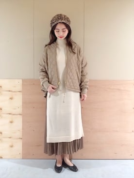 「セットアイテム」｜「アイテム（ブルゾン）」を使った、NATSUKI SATOさん（レディース・162cm）の秋コーディネート