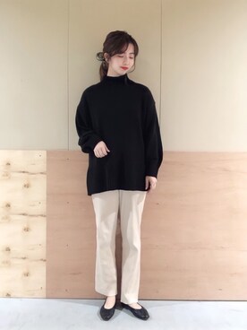 「シュシュ」｜「アイテム（その他）」を使った、NATSUKI SATOさん（レディース・162cm）の冬コーディネート