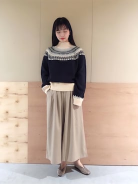 「スカーチョコーデ」｜NATSUKI SATOさん（レディース・162cm）の冬コーディネート