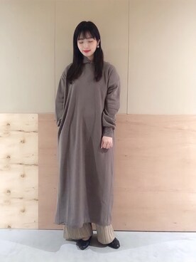 「裏起毛ワンピース」｜NATSUKI SATOさん（レディース・162cm）の冬コーディネート