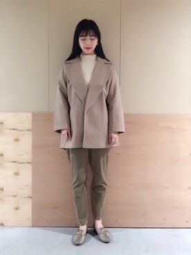 「earth music&ecology（アースミュージックアンドエコロジー）のアイテム（その他アウター）」を使った、NATSUKI SATOさん（レディース・162cm）の冬コーディネート