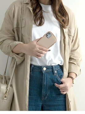 「iFace（アイフェイス）のアイテム」を使った、Hameeさん（レディース・158cm）の春コーディネート