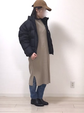「Levi's（リーバイス）のアイテム（ダウンジャケット/コート）」を使った、fufufuさん（レディース・157cm）の冬コーディネート