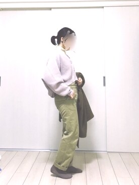 「PAGEBOY」｜「アイテム（ノーカラージャケット）」を使った、fufufuさん（レディース・157cm）の冬コーディネート