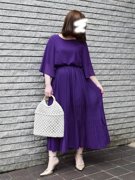 「ウエストゴム」｜「アイテム（ワンピース/ドレス）」を使った、ABITOKYOさん（レディース・156cm）の春コーディネート