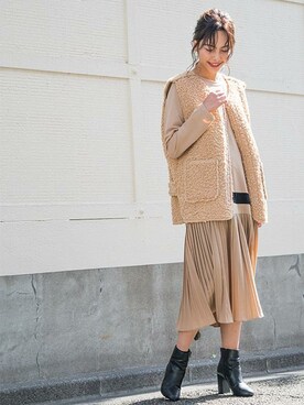 「ABITOKYO（アビトーキョー）のアイテム（その他アウター）」を使った、ABITOKYOさん（レディース・162cm）の秋コーディネート