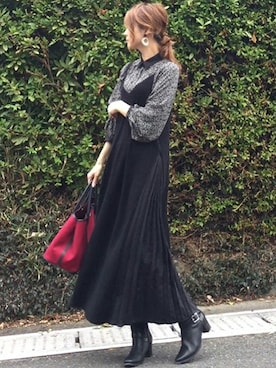 「outfit」｜「アイテム（ワンピース/ドレス）」を使った、ABITOKYOさん（レディース・162cm）の秋コーディネート