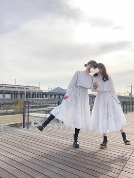 「off white」｜「アイテム（ワンピース/ドレス）」を使った、ABITOKYOさん（レディース・162cm）の春コーディネート