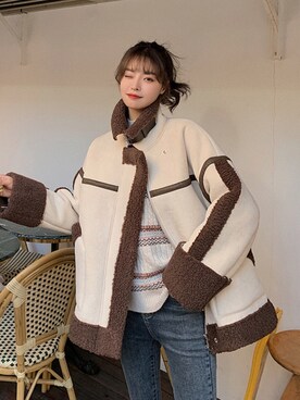 「emi+（エミプラス）のアイテム（ジャケット/アウター）」を使った、ABITOKYOさん（レディース・162cm）の秋コーディネート