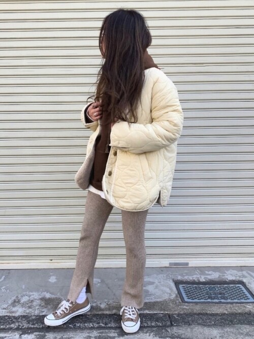 via j(ヴィアジェイ) キルティング中ボアジャケット via j(ヴィア  