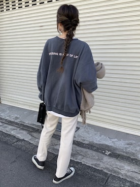 「アイテム（スウェット）」を使った、chii___ca♡さん（レディース・161cm）の冬コーディネート