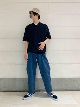 「アイテム（ポロシャツ）」を使った、伊藤 祥平さん（メンズ・178cm）の春コーディネート