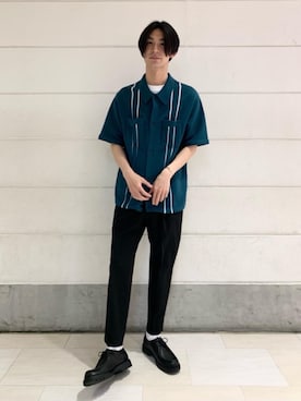「アイテム（モカシン/デッキシューズ）」を使った、伊藤 祥平さん（メンズ・178cm）の春コーディネート