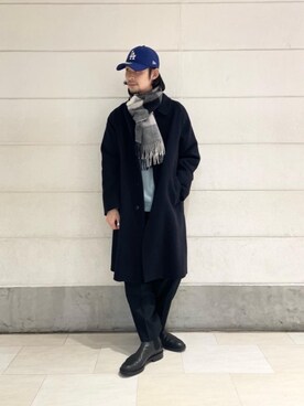 「RECOMMEND  ITEM STYLING」｜「アイテム（ステンカラーコート）」を使った、伊藤 祥平さん（メンズ・178cm）の冬コーディネート