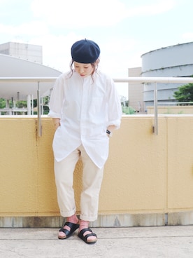 「サンダルに靴下」｜Miki.Nさん（レディース・148cm）の夏コーディネート