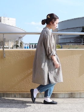 「白ソックス」｜Miki.Nさん（レディース・148cm）の冬コーディネート