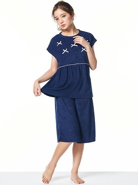 「アイテム（ルームウェア）」を使った、fran de lingerie PRさん（レディース・158cm）の春コーディネート