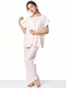 「アイテム（ルームウェア）」を使った、fran de lingerie PRさん（レディース・158cm）の春コーディネート