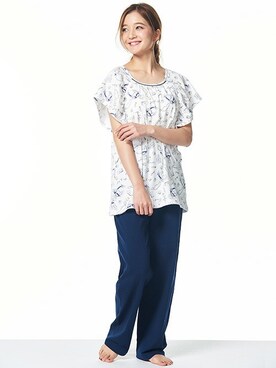 「アイテム（ルームウェア）」を使った、fran de lingerie PRさん（レディース・158cm）の春コーディネート