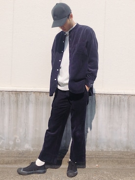 「BLUE BLUE（ブルーブルー）のアイテム（シューズ）」を使った、T.Cさん（メンズ・183cm）の冬コーディネート
