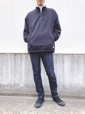 「BLUE BLUE（ブルーブルー）のアイテム（シューズ）」を使った、T.Cさん（メンズ・183cm）の冬コーディネート