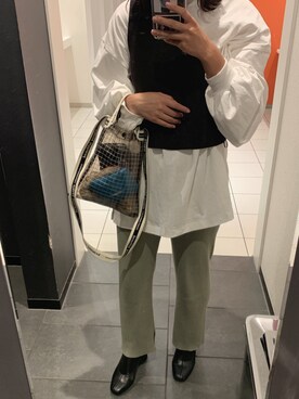 「LOWRYS FARM（ローリーズファーム）のストレッチヒールブーツ　851418（ブーツ）」を使った、わたさん（レディース・164cm）の冬コーディネート