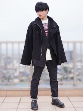 「N2B」｜「アイテム（ブルゾン）」を使った、嗣(Tsugu)さん（メンズ・169cm）の冬コーディネート