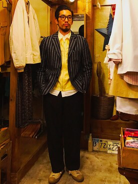 「BROOKS BROTHERS（ブルックスブラザーズ）のスーピマコットン　ピンポイントオックスフォード　ボタンダウンカラーシャツ　Regent Fit 【ノンアイロン （綿100％）】（シャツ/ブラウス、ホワイト系）」を使った、Hirokazu Kodamaさん（メンズ・178cm）の春コーディネート