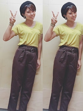 「KOBE LETTUCE」｜「アイテム（ハンチング/ベレー帽）」を使った、🐸さん（レディース・163cm）の夏コーディネート