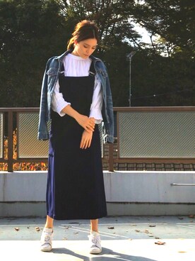 ☆s☆さんの「Ray BEAMS / サイドポケット ジャンパースカート」を使ったコーディネート