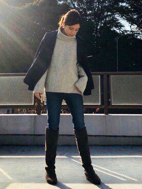 「GAP（ギャップ）のアイテム（ピーコート）」を使った、☆s☆さん（レディース・160cm）の秋コーディネート