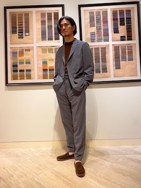 「ビジネス」｜「アイテム（スリッポン）」を使った、米山（yoneyama）さん（メンズ・172cm）の夏コーディネート