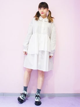 「Candy Stripper」｜「アイテム（シャツワンピース）」を使った、CandyStripperさん（レディース・161cm）の秋コーディネート