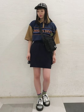 「ウエストイン」｜「アイテム（ワンピース/ドレス）」を使った、CandyStripperさん（レディース・155cm）の春コーディネート
