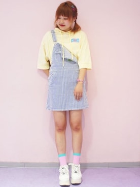「Candy Stripper」｜「アイテム（ジャンパースカート）」を使った、CandyStripperさん（レディース・158cm）の夏コーディネート