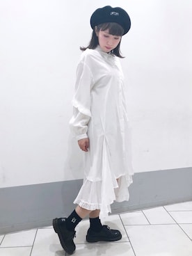 「フレア」｜「アイテム（ハンチング/ベレー帽）」を使った、CandyStripperさん（レディース・156cm）の夏コーディネート