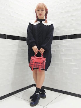 「二ットワンピース」｜CandyStripperさん（レディース・158cm）の秋コーディネート