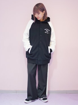 「Candy Stripper」｜「アイテム（スタジャン）」を使った、CandyStripperさん（レディース・159cm）の冬コーディネート