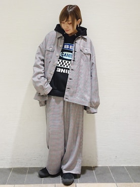 「Candy Stripper（キャンディストリッパー）のアイテム（その他アウター）」を使った、CandyStripperさん（レディース・154cm）の冬コーディネート