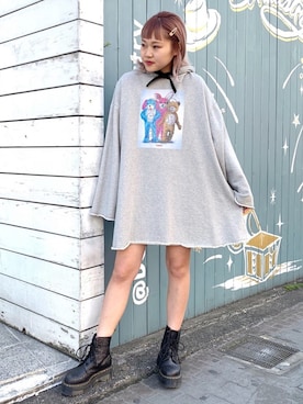 「カットオフ」｜「アイテム（ワンピース/ドレス）」を使った、CandyStripperさん（レディース・164cm）の冬コーディネート