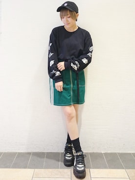 「Candy Stripper（キャンディストリッパー）のアイテム（キャップ）」を使った、CandyStripperさん（レディース・154cm）の夏コーディネート