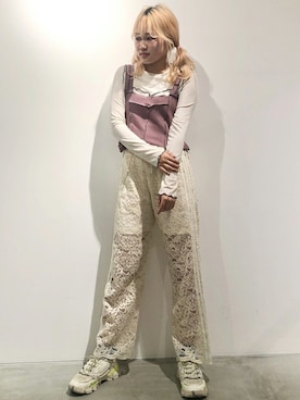 「メロートップス」｜「アイテム（その他トップス）」を使った、CandyStripperさん（レディース・164cm）の春コーディネート