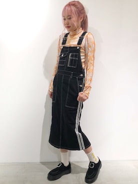 「Candy Stripper」｜「アイテム（ジャンパースカート）」を使った、CandyStripperさん（レディース・164cm）の夏コーディネート