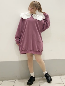 「ゆったりシルエット」｜「アイテム（ワンピース/ドレス）」を使った、CandyStripperさん（レディース・156cm）の秋コーディネート